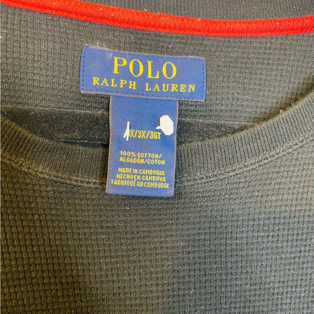 Ralph Lauren Men’s Big & Tall Black Thermal, 3x - Picture 2 of 2